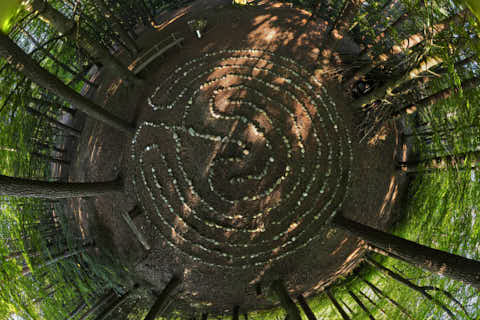 Gemeinde Zeilarn Landkreis Rottal-Inn Schildthurn Luftaufnahme Steinlabyrinth (Dirschl Johann) Deutschland PAN